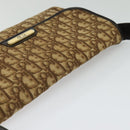 Christian Dior Trotter Canvas Shoulder Bag Brown Gold Auth yk18182-6