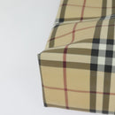 BURBERRY Nova Check Hand Bag PVC Beige Silver Auth yk18185-15