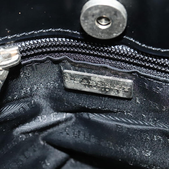 BURBERRY Nova Check Hand Bag PVC Beige Silver Auth yk18185