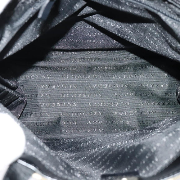 BURBERRY Nova Check Hand Bag PVC Beige Silver Auth yk18185