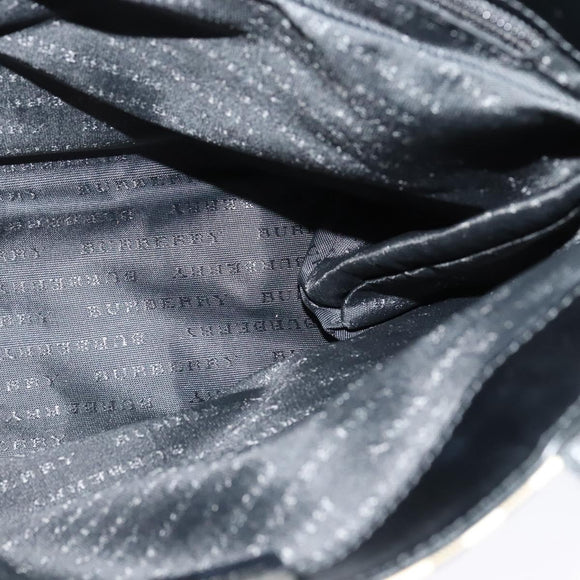 BURBERRY Nova Check Hand Bag PVC Beige Silver Auth yk18185