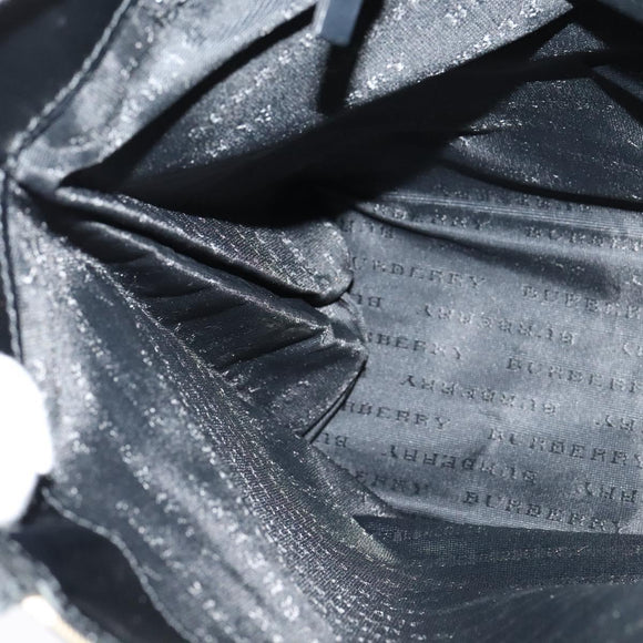 BURBERRY Nova Check Hand Bag PVC Beige Silver Auth yk18185