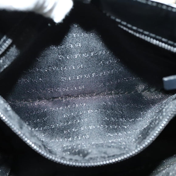 BURBERRY Nova Check Hand Bag PVC Beige Silver Auth yk18185