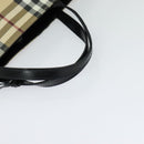 BURBERRY Nova Check Hand Bag PVC Beige Silver Auth yk18185-7