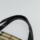 BURBERRY Nova Check Hand Bag PVC Beige Silver Auth yk18185-8