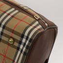 Burberrys Nova Check Boston Bag Canvas Beige Gold Auth yk18195-9