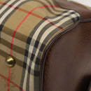 Burberrys Nova Check Boston Bag Canvas Beige Gold Auth yk18195-15