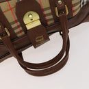 Burberrys Nova Check Boston Bag Canvas Beige Gold Auth yk18195-7