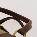 Burberrys Nova Check Boston Bag Canvas Beige Gold Auth yk18195-8