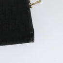 Christian Dior Trotter Canvas Chain Shoulder Bag Black Gold Auth yk18198-16