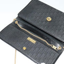 Christian Dior Trotter Canvas Chain Shoulder Bag Black Gold Auth yk18198-10