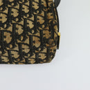 Christian Dior Trotter Canvas Shoulder Bag Navy Gold Auth yk18199-15