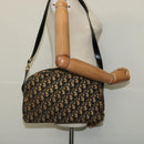 Christian Dior Trotter Canvas Shoulder Bag Navy Gold Auth yk18199-21