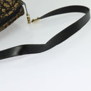 Christian Dior Trotter Canvas Shoulder Bag Navy Gold Auth yk18199-7