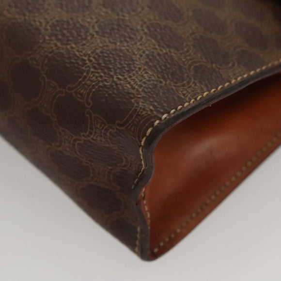 CELINE Macadam Canvas Mini Hand Bag PVC Leather 2way Brown Gold Auth yk18202