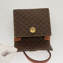 CELINE Macadam Canvas Mini Hand Bag PVC Leather 2way Brown Gold Auth yk18202-10