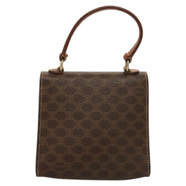 CELINE Macadam Canvas Mini Hand Bag PVC Leather 2way Brown Gold Auth yk18202 - 0
