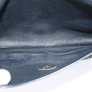 Christian Dior Trotter Canvas Shoulder Bag Navy Gold Auth yk18204-12