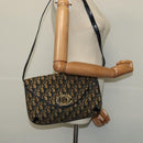 Christian Dior Trotter Canvas Shoulder Bag Navy Gold Auth yk18204-19