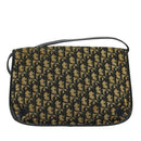 Christian Dior Trotter Canvas Shoulder Bag Navy Gold Auth yk18204-2