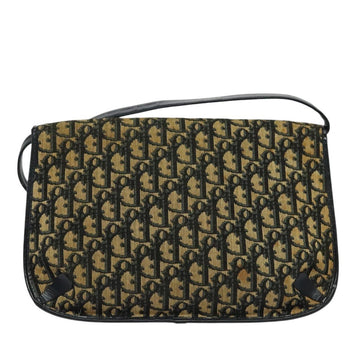 Christian Dior Trotter Canvas Shoulder Bag Navy Gold Auth yk18204 - 0