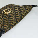 Christian Dior Trotter Canvas Shoulder Bag Navy Gold Auth yk18204-6