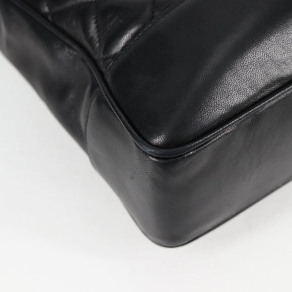 CHANEL Matelasse Chain Shoulder Bag Lamb Skin Black Gold CC Auth yk18208