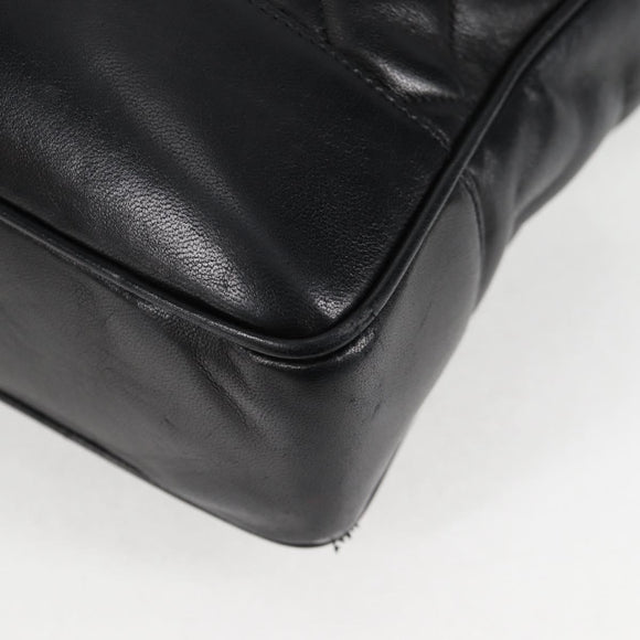 CHANEL Matelasse Chain Shoulder Bag Lamb Skin Black Gold CC Auth yk18208