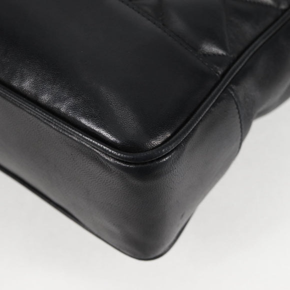 CHANEL Matelasse Chain Shoulder Bag Lamb Skin Black Gold CC Auth yk18208