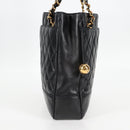 CHANEL Matelasse Chain Shoulder Bag Lamb Skin Black Gold CC Auth yk18208-4
