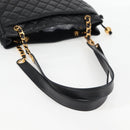 CHANEL Matelasse Chain Shoulder Bag Lamb Skin Black Gold CC Auth yk18208-6