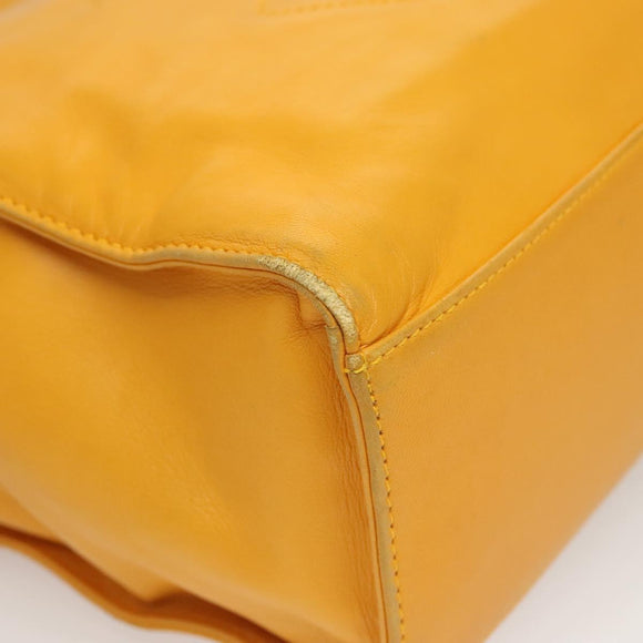 CHANEL COCO Mark Chain Shoulder Bag Lamb Skin Yellow Gold CC Auth yk18209V