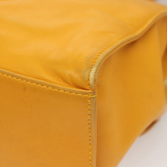 CHANEL COCO Mark Chain Shoulder Bag Lamb Skin Yellow Gold CC Auth yk18209V