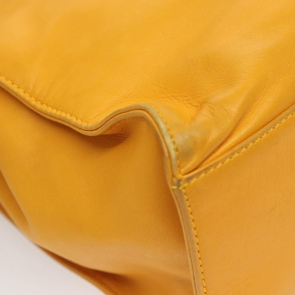 CHANEL COCO Mark Chain Shoulder Bag Lamb Skin Yellow Gold CC Auth yk18209V