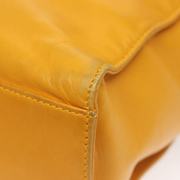 CHANEL COCO Mark Chain Shoulder Bag Lamb Skin Yellow Gold CC Auth yk18209V