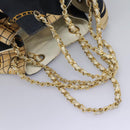CHANEL Chain Shoulder Bag Canvas Navy Gold CC Auth yk18211-9