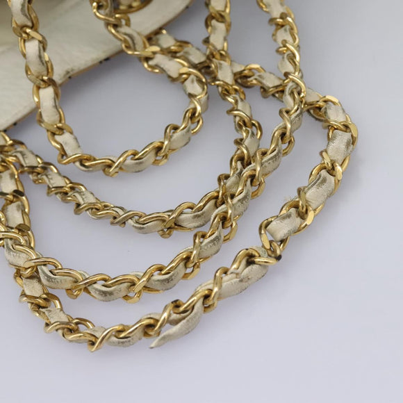 CHANEL Chain Shoulder Bag Canvas Navy Gold CC Auth yk18211