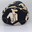 CHANEL Chain Shoulder Bag Canvas Navy Gold CC Auth yk18211-8