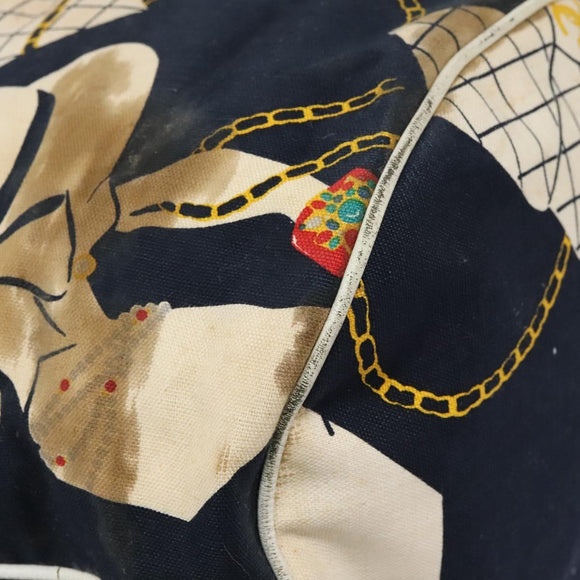 CHANEL Chain Shoulder Bag Canvas Navy Gold CC Auth yk18211