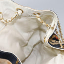 CHANEL Chain Shoulder Bag Canvas Navy Gold CC Auth yk18211-22