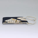 CHANEL Chain Shoulder Bag Canvas Navy Gold CC Auth yk18211-29