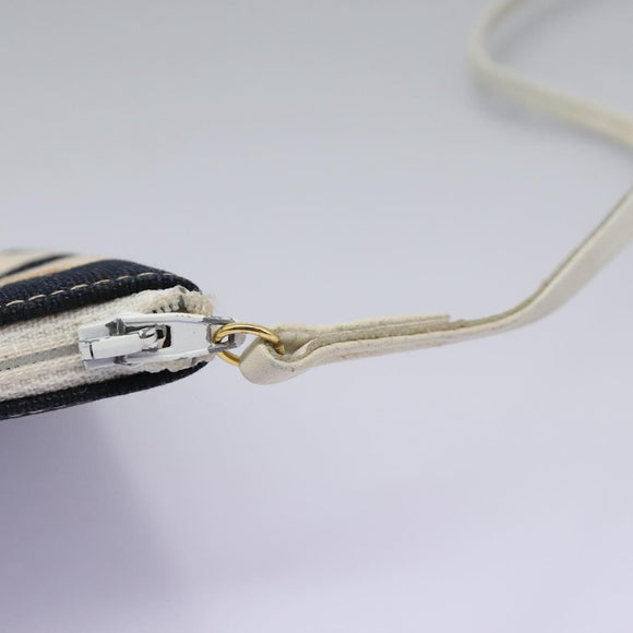 CHANEL Chain Shoulder Bag Canvas Navy Gold CC Auth yk18211