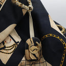 CHANEL Chain Shoulder Bag Canvas Navy Gold CC Auth yk18211-33