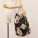 CHANEL Chain Shoulder Bag Canvas Navy Gold CC Auth yk18211-34