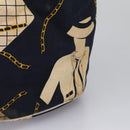 CHANEL Chain Shoulder Bag Canvas Navy Gold CC Auth yk18211-3