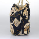 CHANEL Chain Shoulder Bag Canvas Navy Gold CC Auth yk18211-6