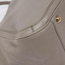 Salvatore Ferragamo Gancini Chain Hand Bag Leather Gray Gold Auth yk18218-16