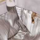 Salvatore Ferragamo Gancini Chain Hand Bag Leather Gray Gold Auth yk18218-21