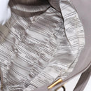 Salvatore Ferragamo Gancini Chain Hand Bag Leather Gray Gold Auth yk18218-24