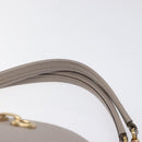 Salvatore Ferragamo Gancini Chain Hand Bag Leather Gray Gold Auth yk18218-8